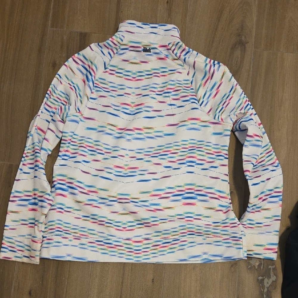 Fila White Multicolor Patterned Pullover - image 3